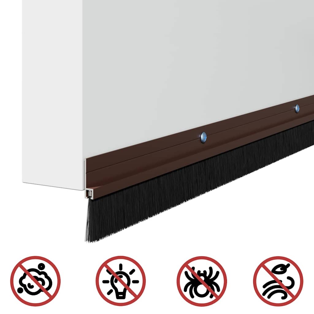 Držač četke za vrata 2 pcs Smeđa 100 cm Aluminijski legura