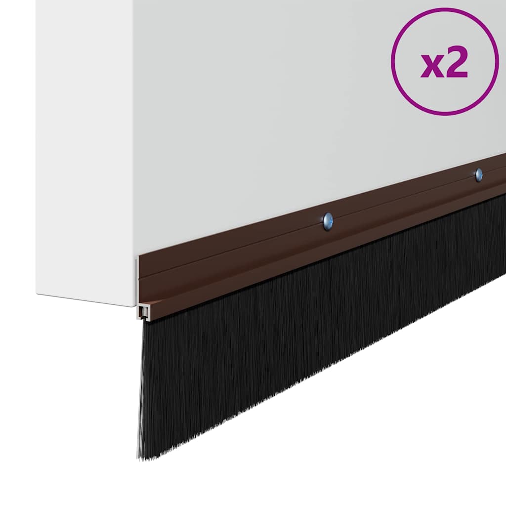 Držač četke za vrata 2 pcs Smeđa 100 cm Aluminijski legura