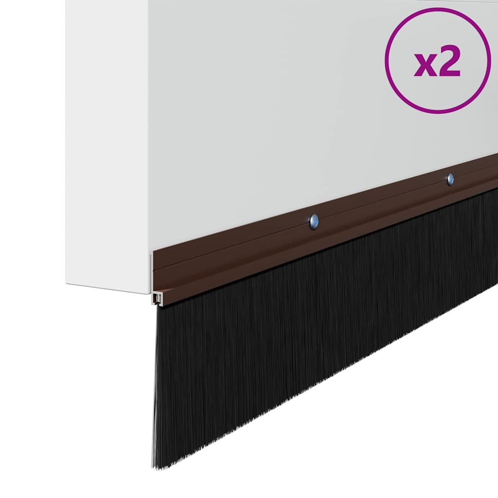 Držač četke za vrata 2 pcs Smeđa 100 cm Aluminijski legura