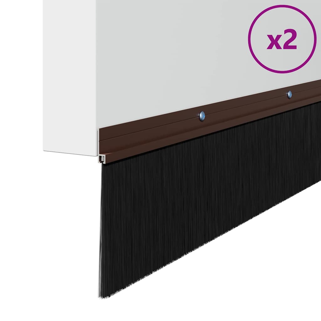 Držač četke za vrata 2 pcs Smeđa 100 cm Aluminijski legura