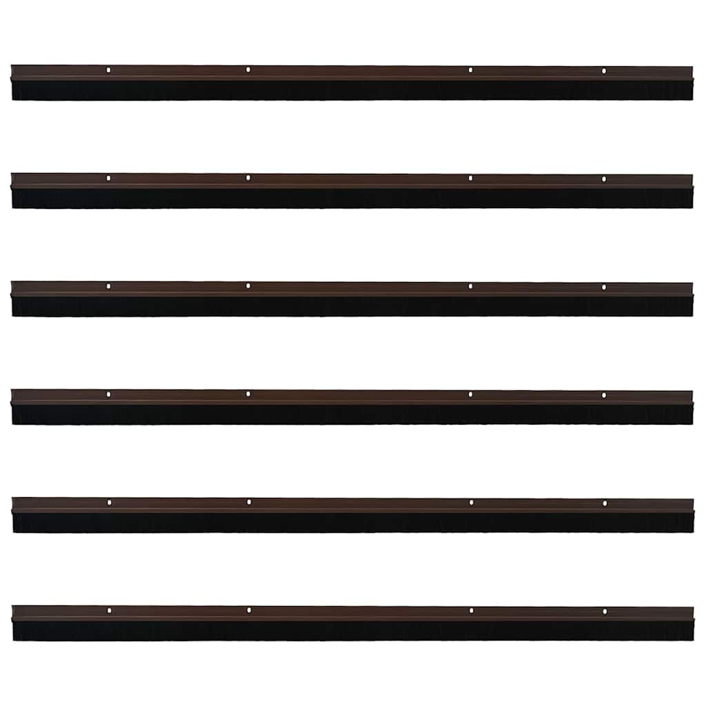 Držač četke za vrata 6 pcs Smeđa 100 cm Aluminijski legura