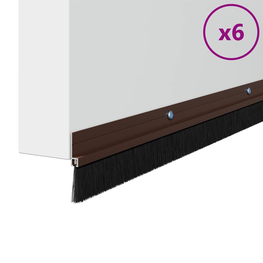 Držač četke za vrata 6 pcs Smeđa 100 cm Aluminijski legura