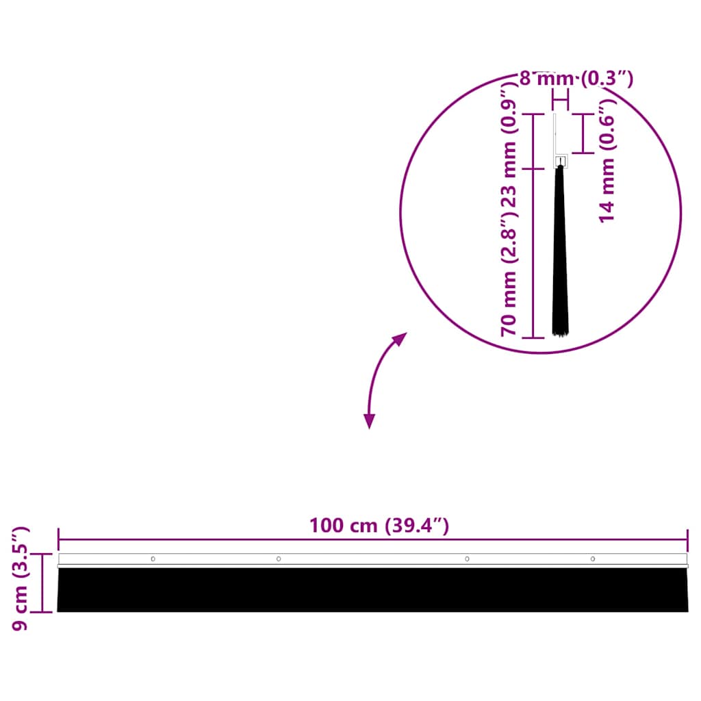 Držač četke za vrata 6 pcs Smeđa 100 cm Aluminijski legura