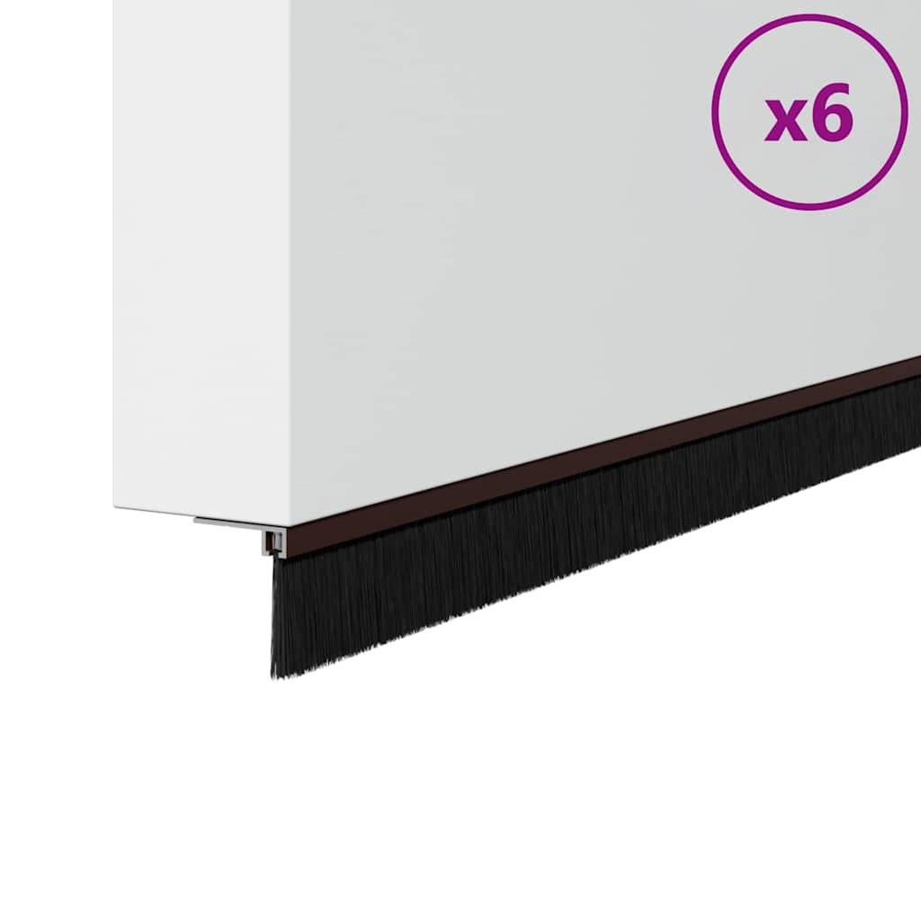 Držač četke za vrata 6 pcs Smeđa 100 cm Aluminijski legura