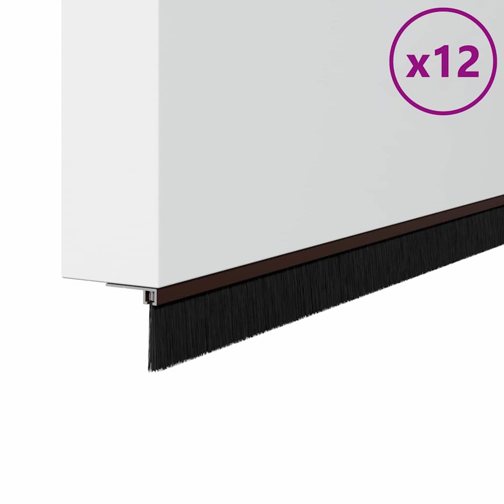 Držač četke za vrata 12 kom. Smeđa 100 cm Aluminijski legura