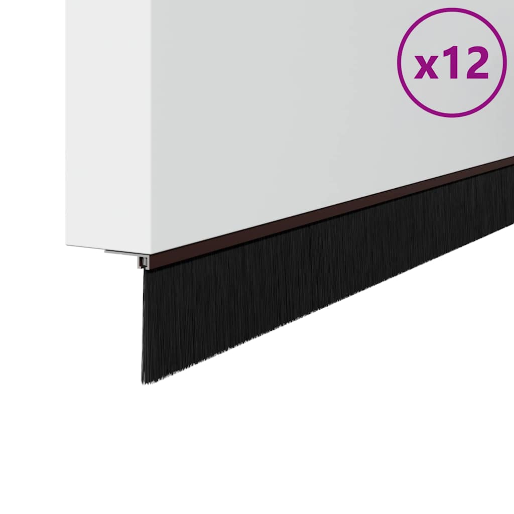 Držač četke za vrata 12 pcs Smeđa 100 cm Aluminijski legura