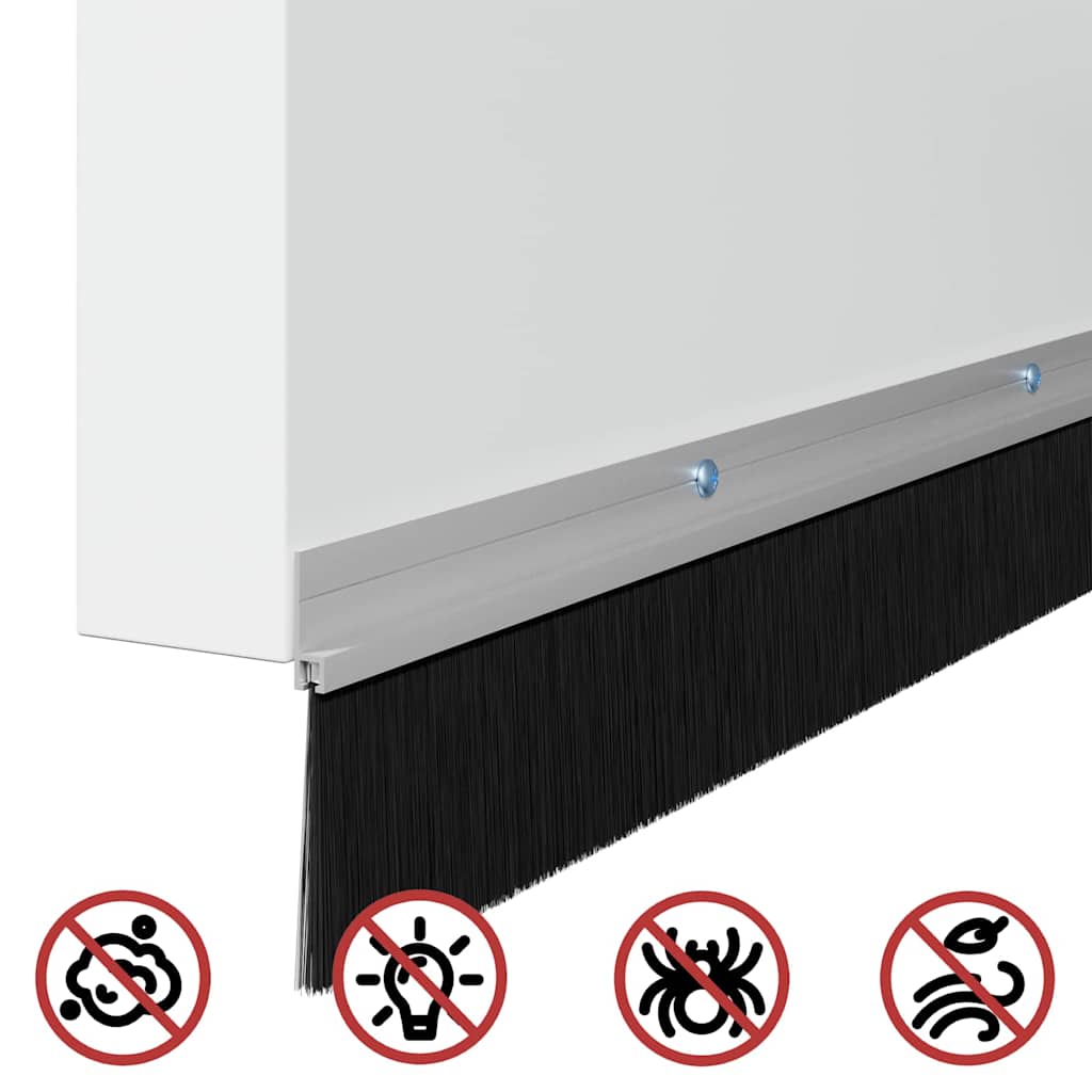Držač četke za vrata 2 pcs Srebrno 100 cm Aluminijski legura