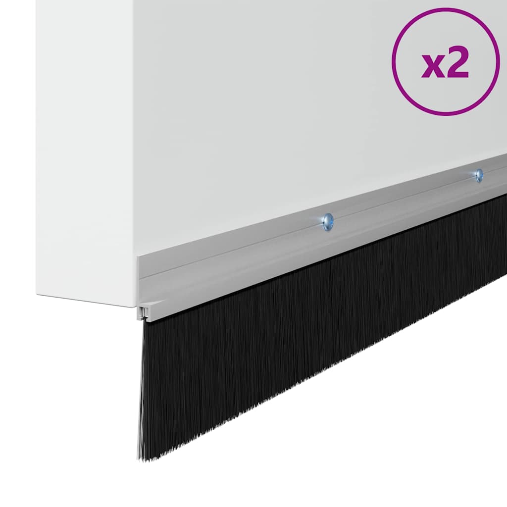Držač četke za vrata 2 pcs Srebrno 100 cm Aluminijski legura