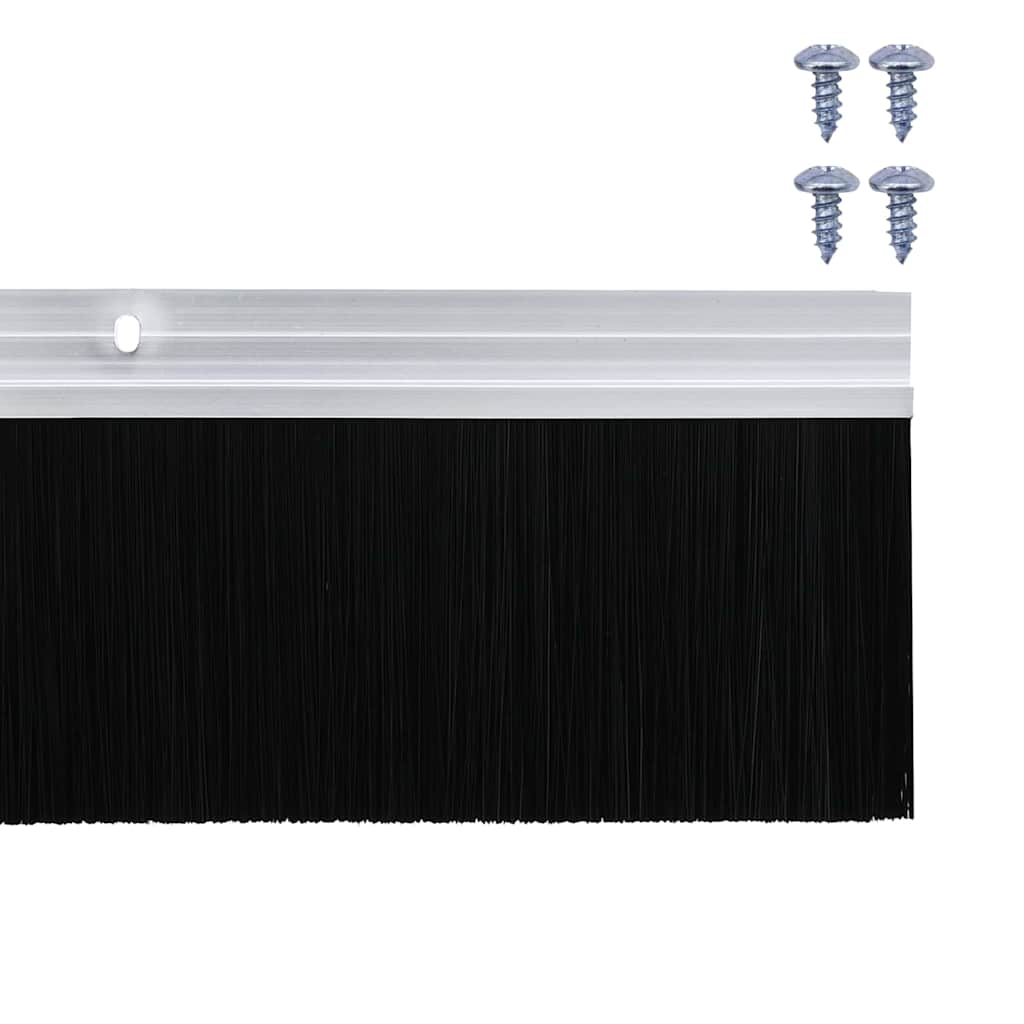 Držač četke za vrata 2 pcs Srebrno 100 cm Aluminijski legura