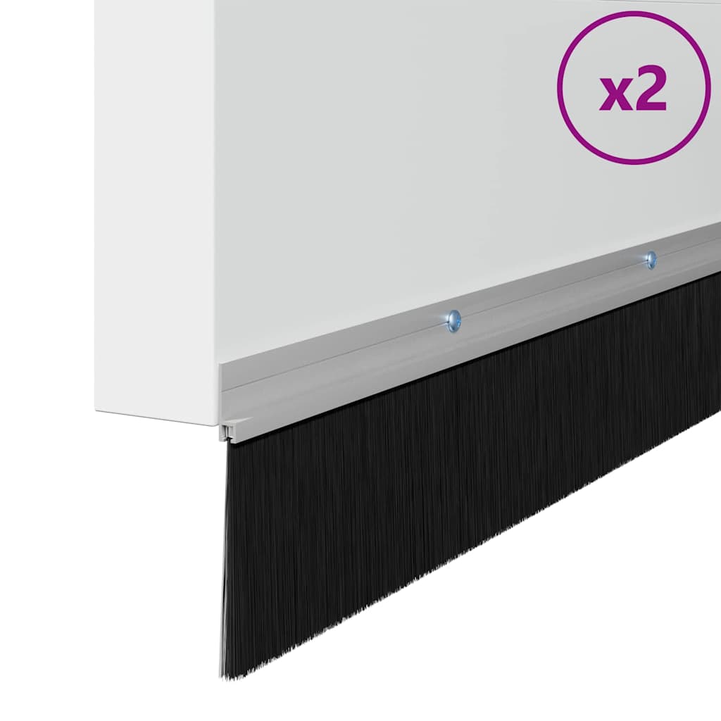 Držač četke za vrata 2 pcs Srebrno 100 cm Aluminijski legura