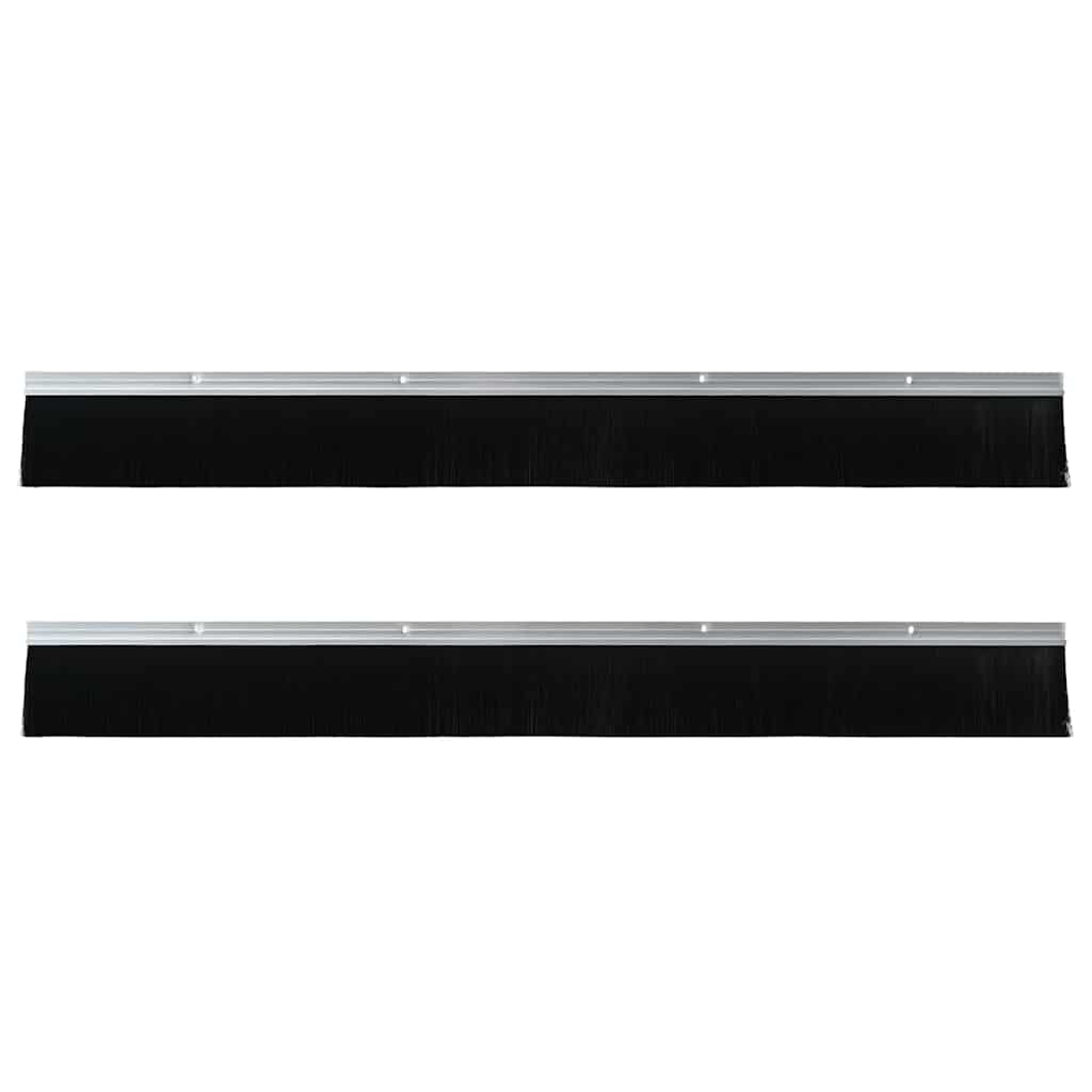 Držač četke za vrata 2 pcs Srebrno 100 cm Aluminijski legura