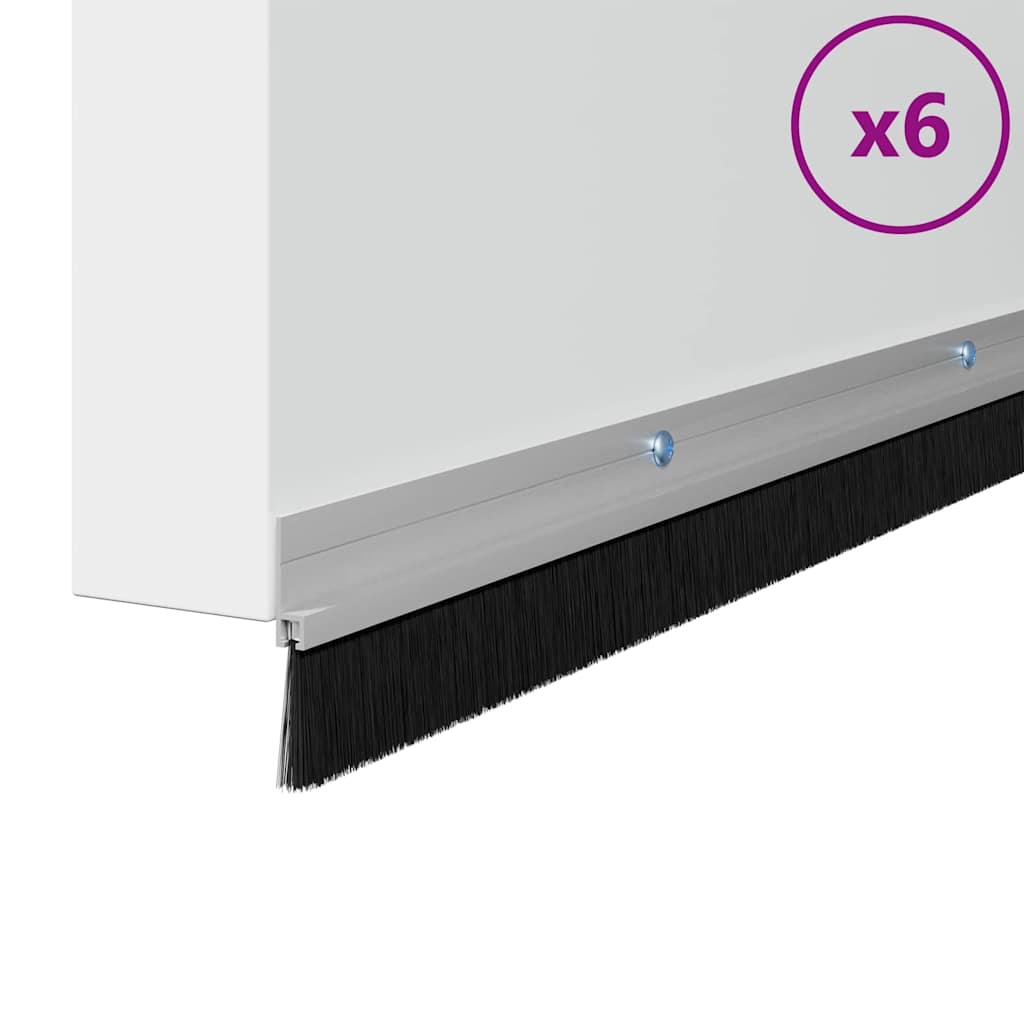 Držač četke za vrata 6 pcs Srebrno 100 cm Aluminijski legura