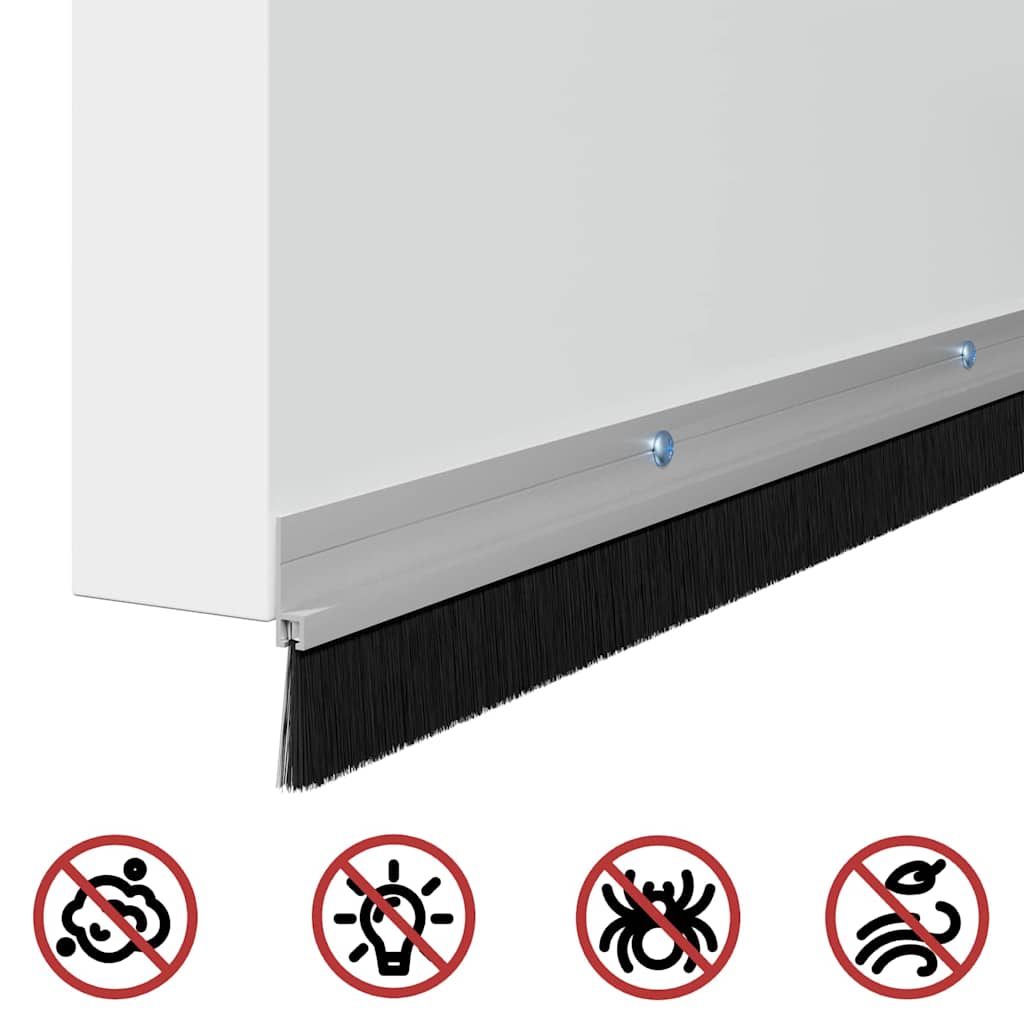 Držač četke za vrata 12 pcs Srebrno 100 cm Aluminijski legura