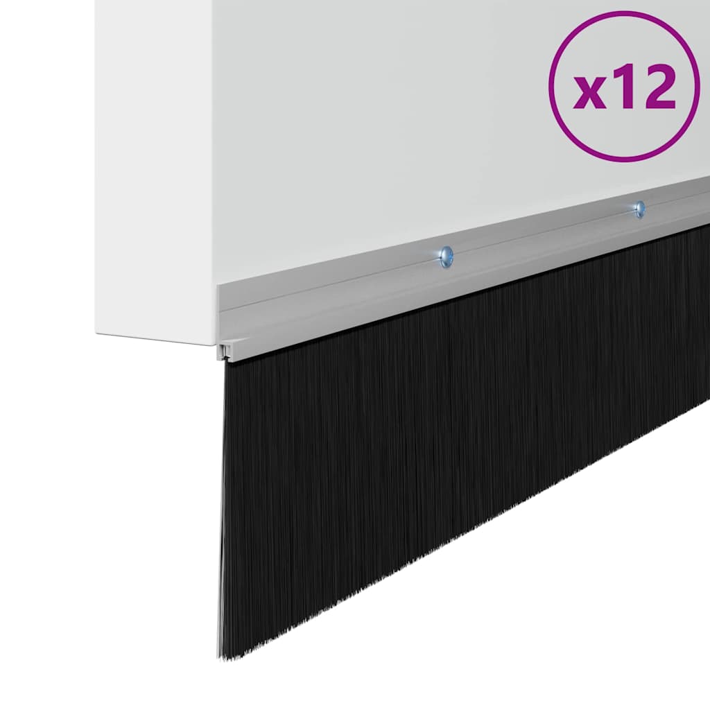 Držač četke za vrata 12 kom. Srebrna 100 cm Aluminijski legura