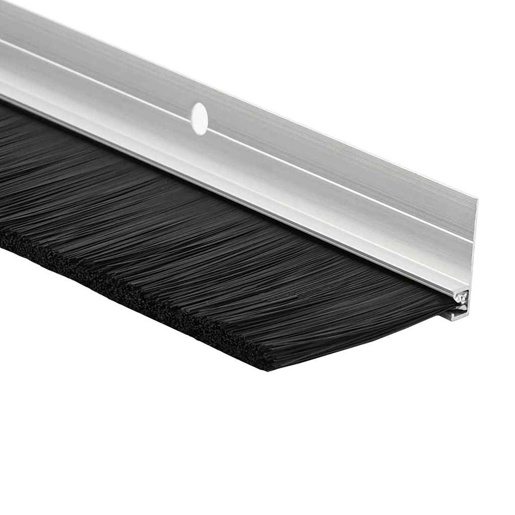 Držač četke za vrata 2 pcs Srebrno 100 cm Aluminijski legura
