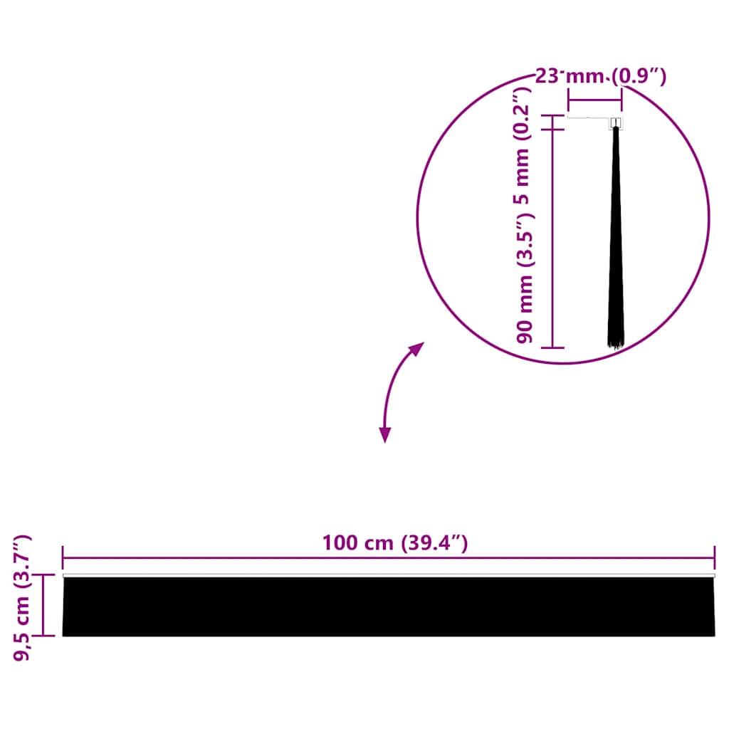 Držač četke za vrata 2 pcs Srebrno 100 cm Aluminijski legura