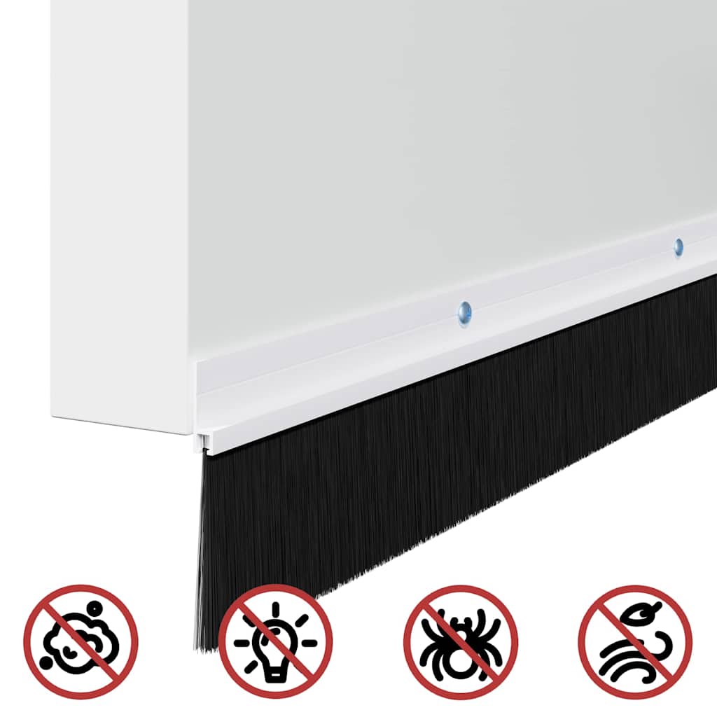 Držač četke za vrata 2 pcs Bijelo 100 cm Aluminijski legura