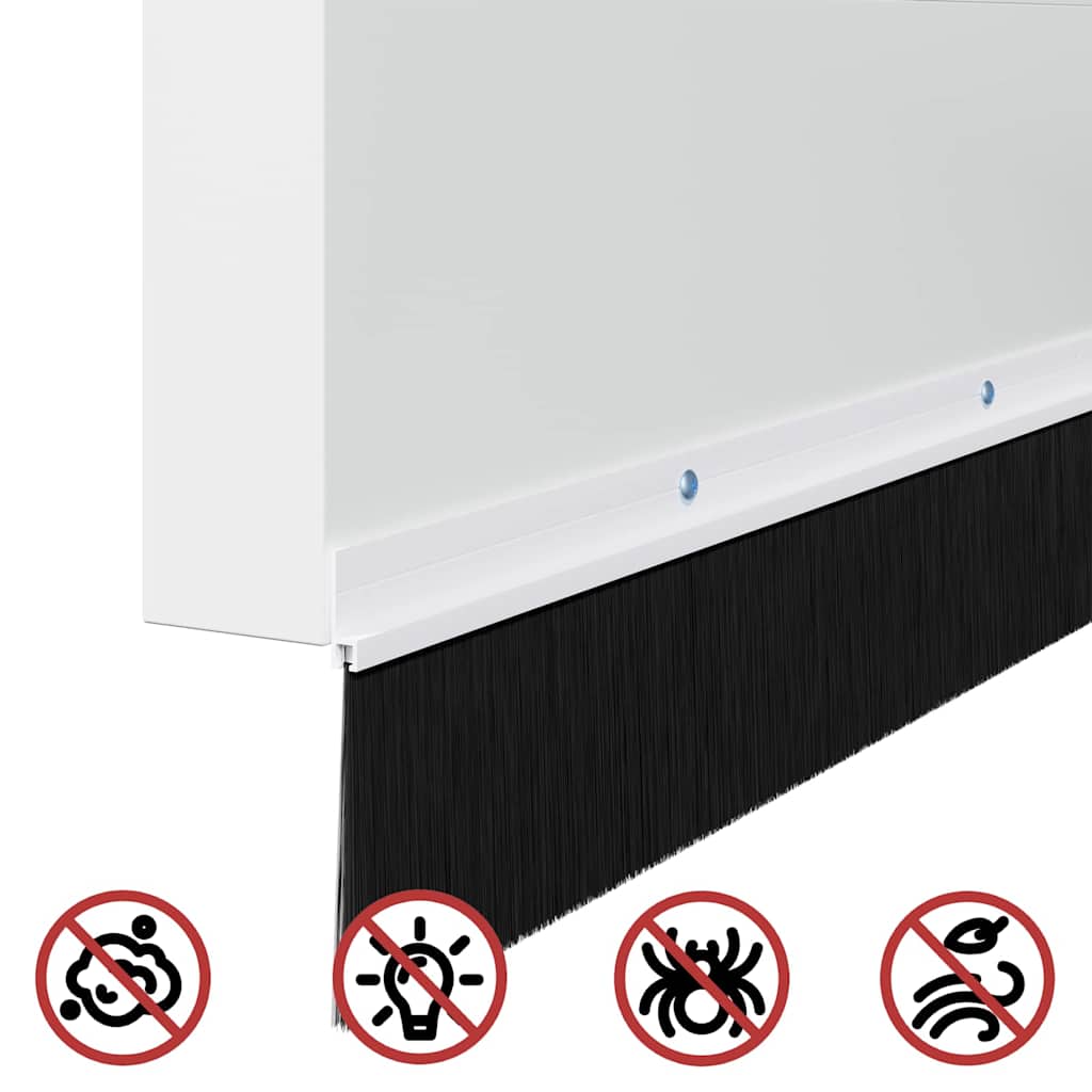 Držač četke za vrata 2 pcs Bijelo 100 cm Aluminijski legura