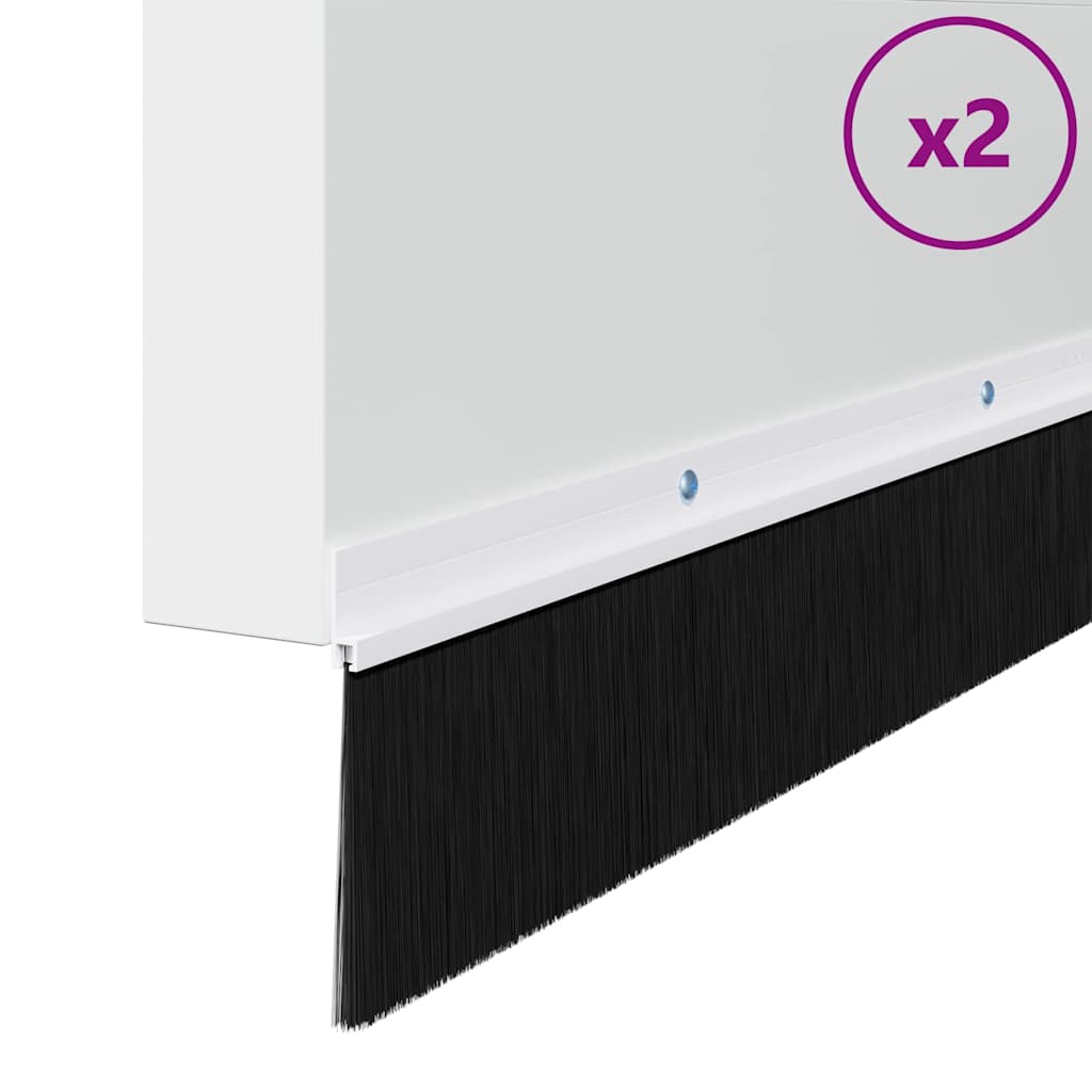 Držač četke za vrata 2 pcs Bijelo 100 cm Aluminijski legura