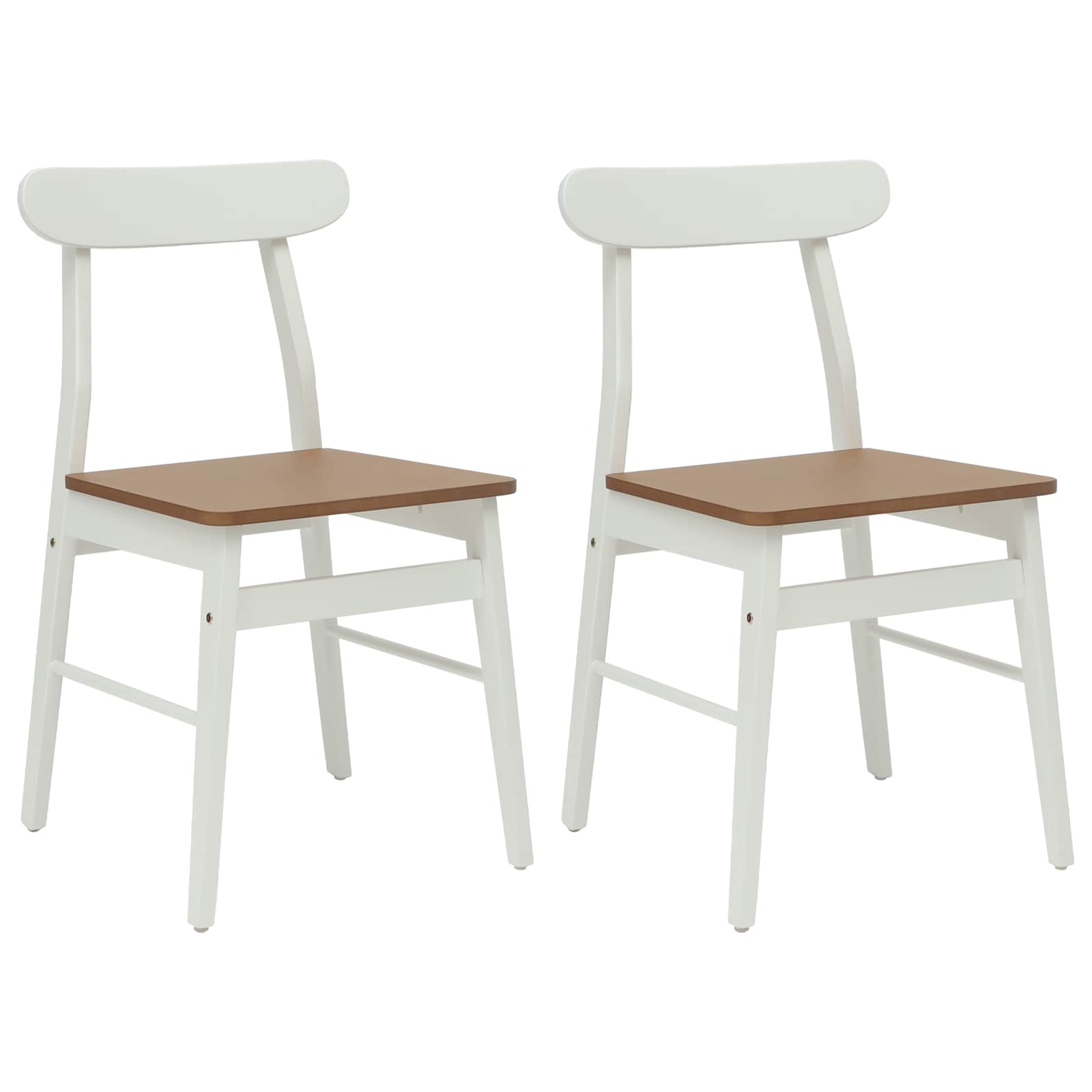 Stolac za blagovanje 2 pcs Bjela i prirodna 43 x 44,5 x 77 cm