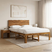 Krevetni okvir s uzglavljem ROSTOCK Prirodna 140 x 190 cm