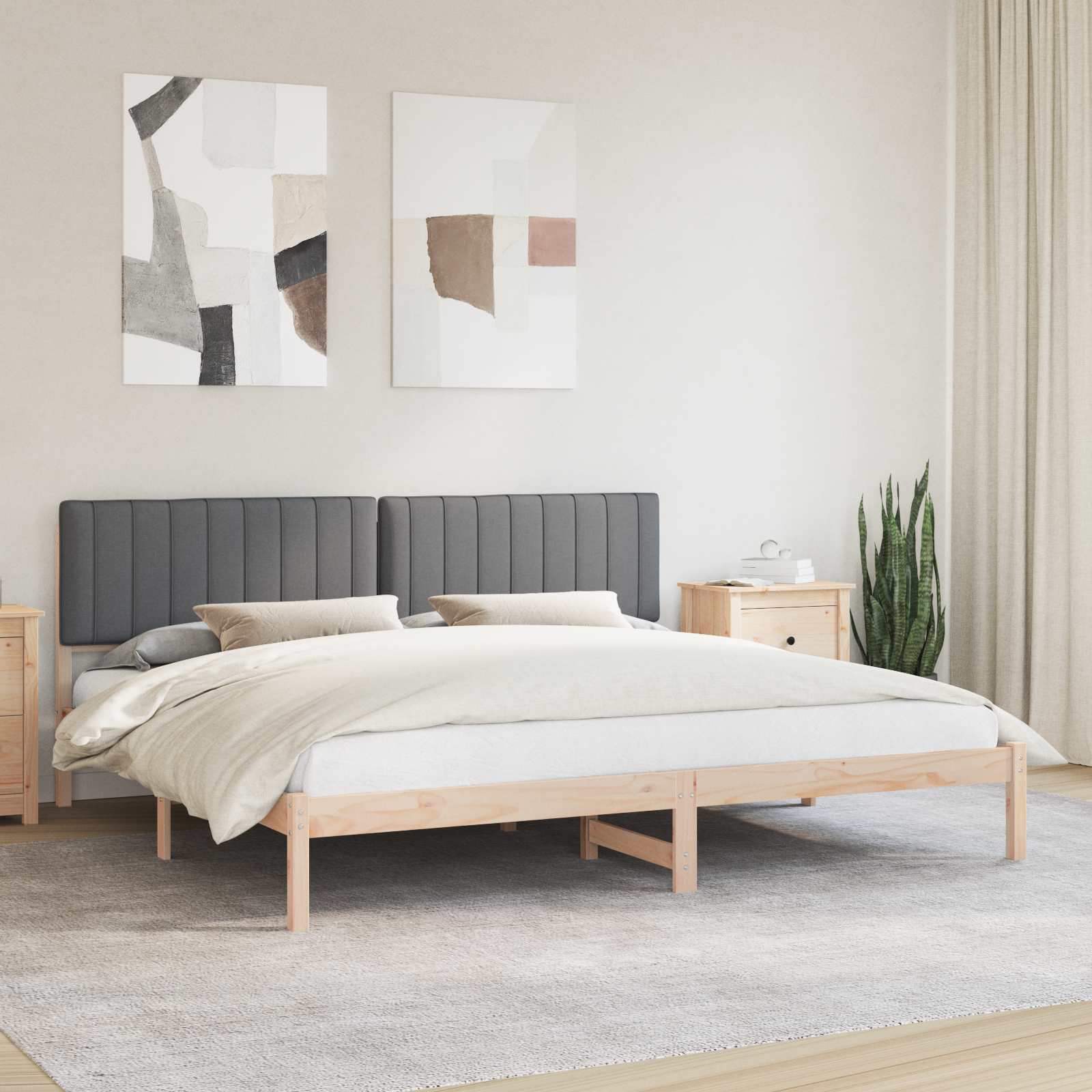 Krevetni okvir s tapiciranim uzglavljem Tamno siva 200 x 200 cm