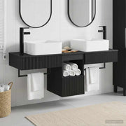 Set ormarića za kupaonicu 3 kom. Crna 53 x 35 x 39 cm