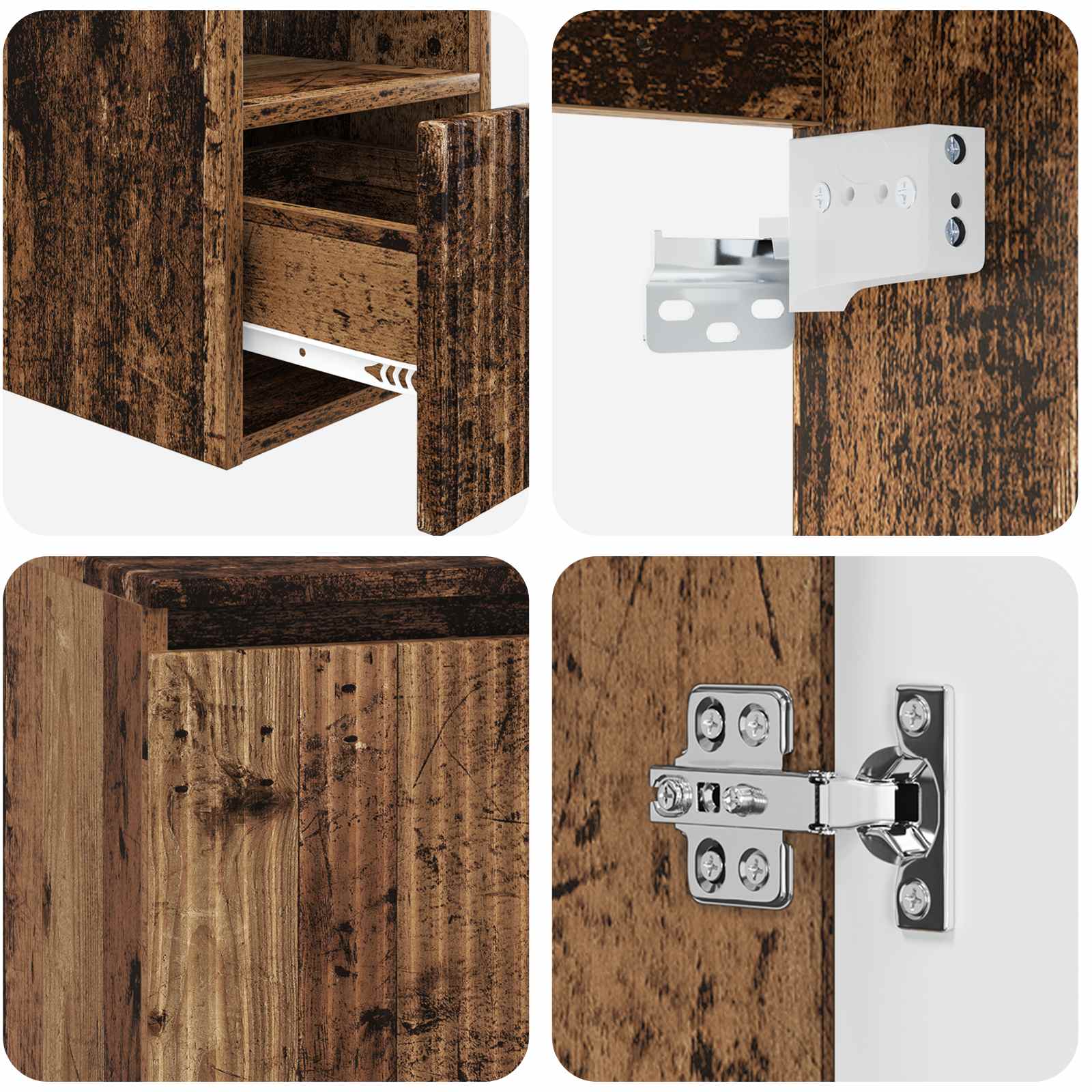 Set ormarića za kupaonicu 3 kom. Staro drvo 49,5 x 41 x 64,5 cm