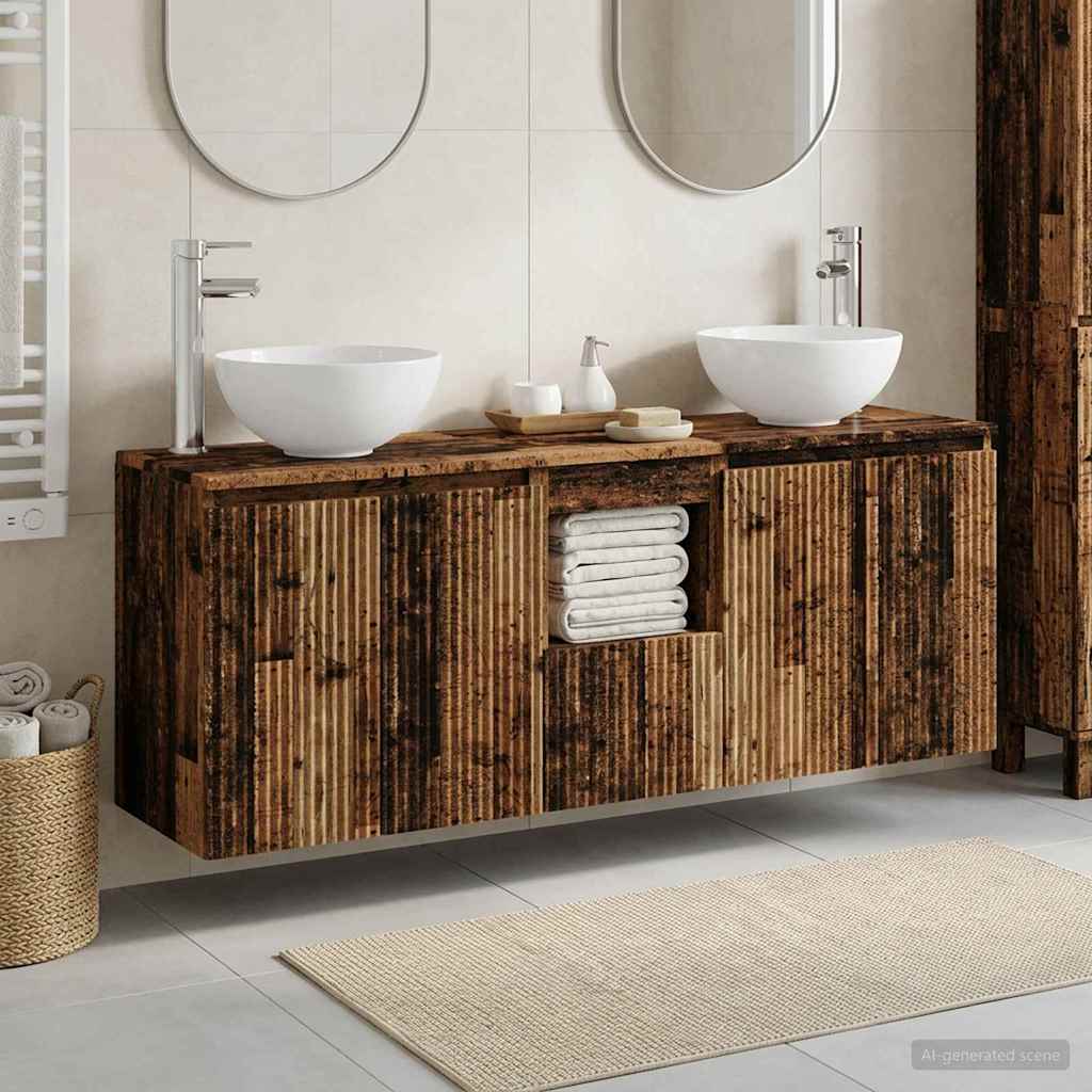 Set ormarića za kupaonicu 3 kom. Staro drvo 49,5 x 41 x 64,5 cm