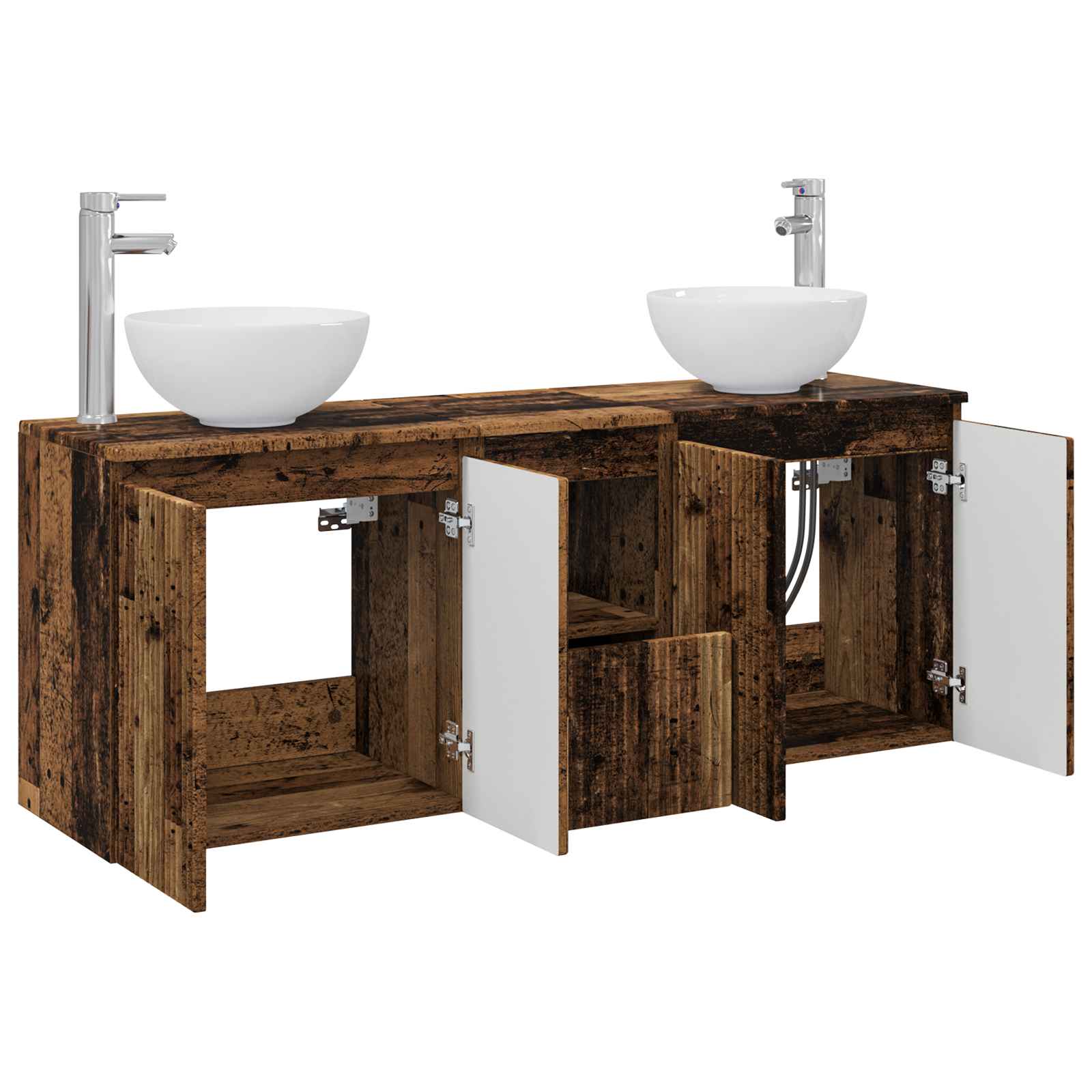 Set ormarića za kupaonicu 3 kom. Staro drvo 49,5 x 41 x 64,5 cm