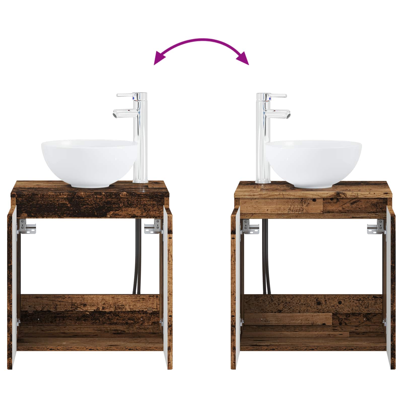 Set ormarića za kupaonicu 3 kom. Staro drvo 49,5 x 41 x 64,5 cm
