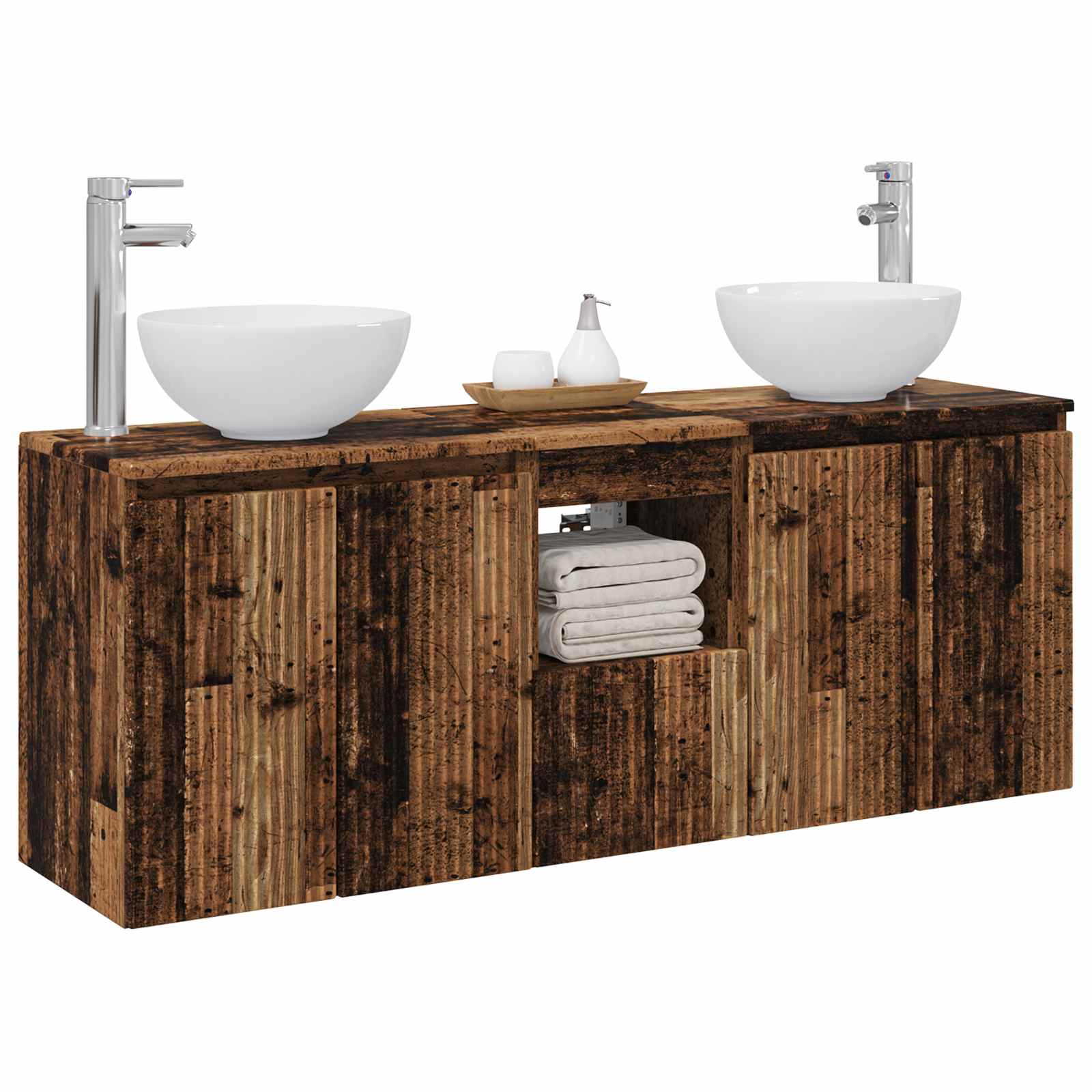Set ormarića za kupaonicu 3 kom. Staro drvo 49,5 x 41 x 64,5 cm