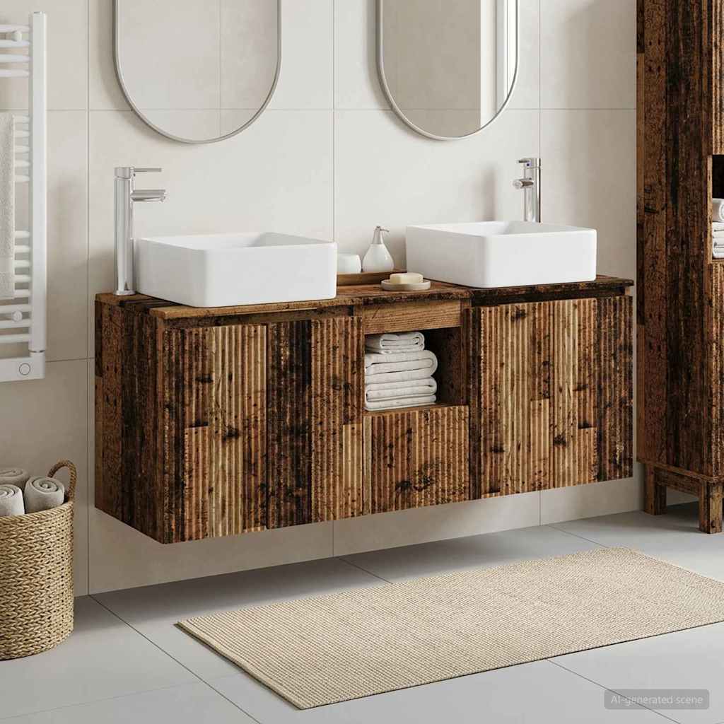 Set ormarića za kupaonicu 3 kom. Staro drvo 49,5 x 41 x 63 cm