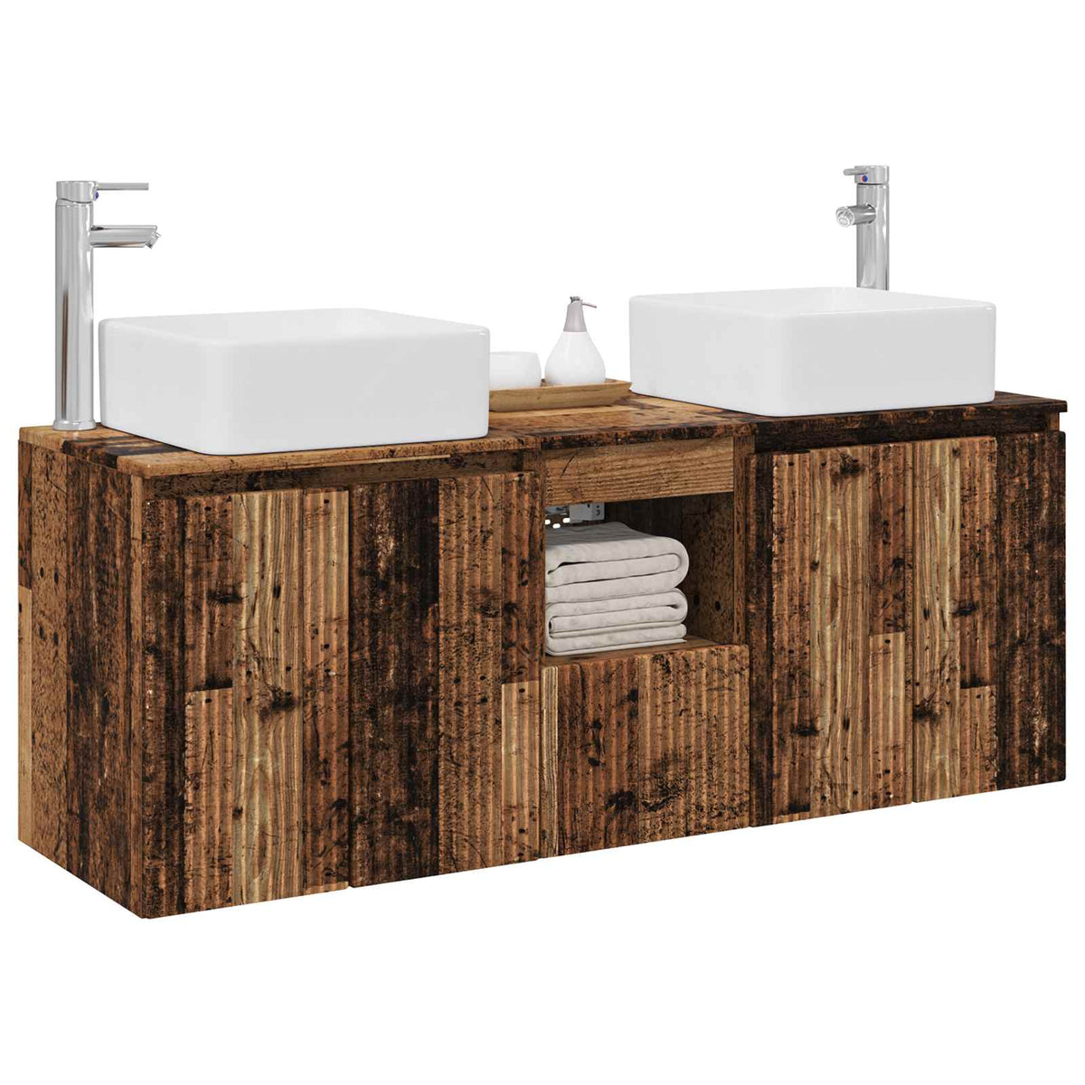 Set ormarića za kupaonicu 3 kom. Staro drvo 49,5 x 41 x 63 cm