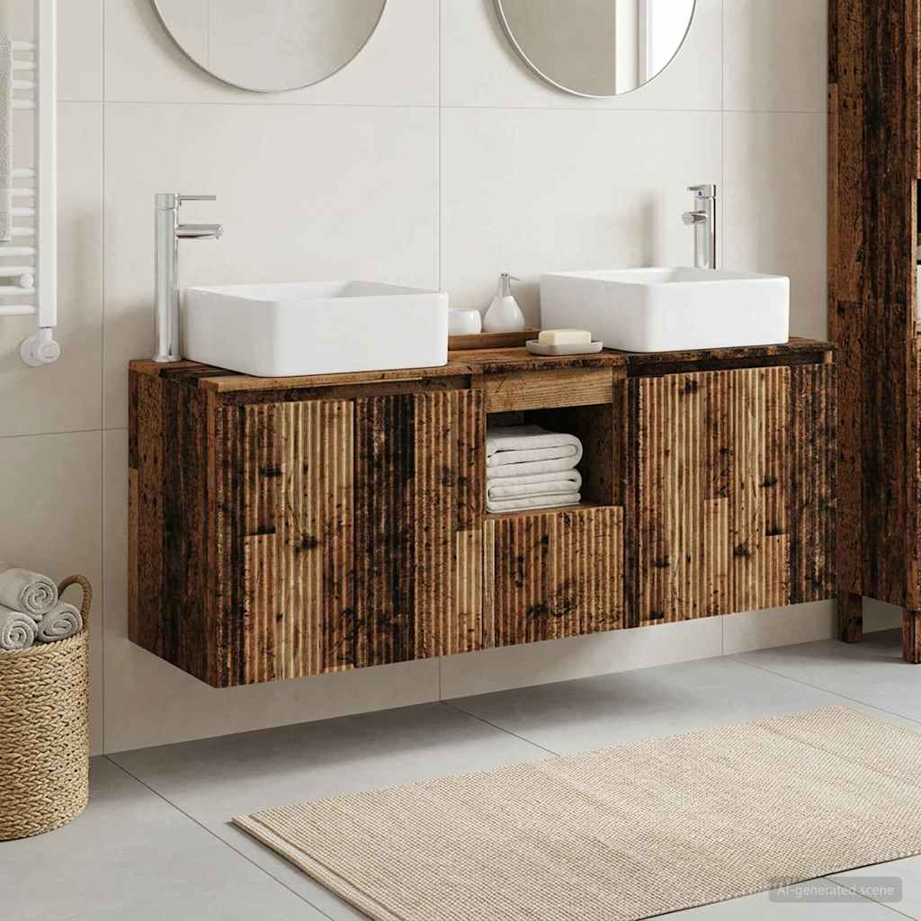 Set ormarića za kupaonicu 3 kom. Staro drvo 53 x 35 x 63 cm