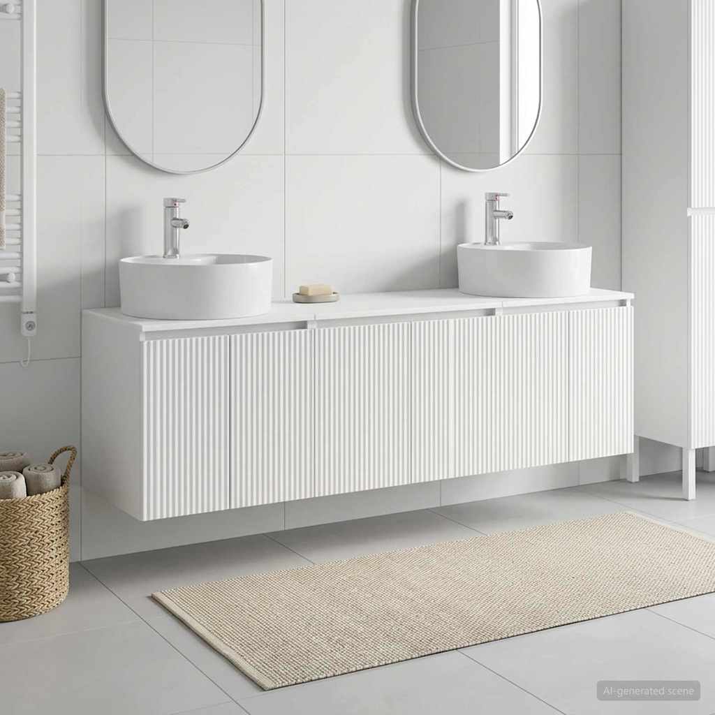 Set ormarića za kupaonicu 3 kom. Bijela 49,5 x 44,5 x 65 cm