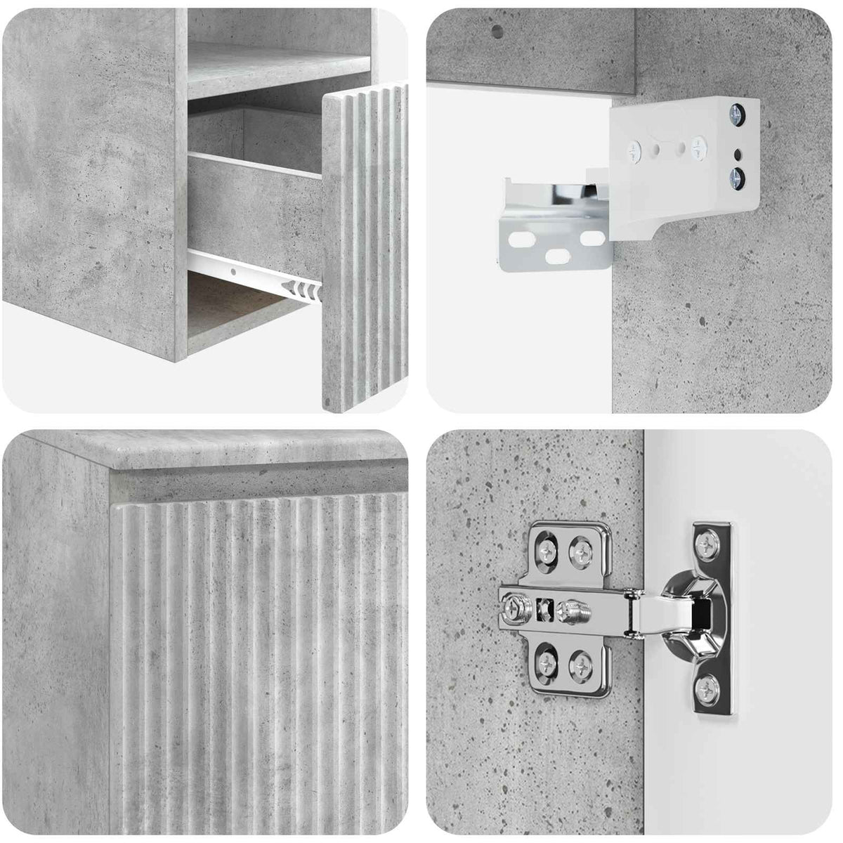 Set ormarića za kupaonicu 3 kom. Betonska siva 49,5 x 44,5 x 65 cm