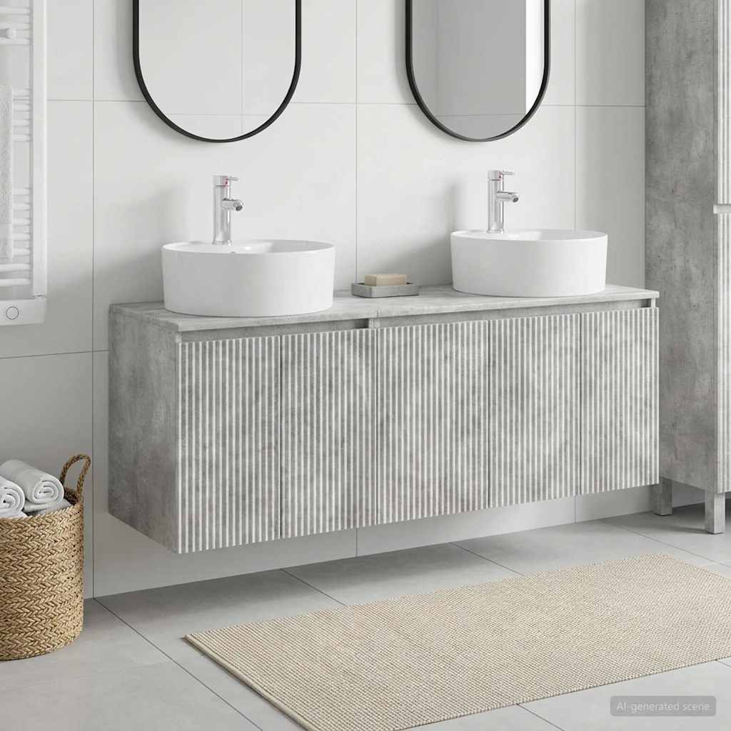 Set ormarića za kupaonicu 3 kom. Betonska siva 49,5 x 44,5 x 65 cm