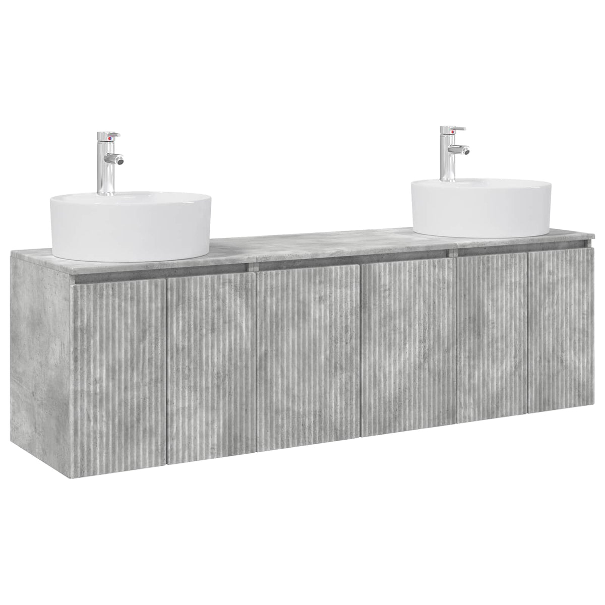 Set ormarića za kupaonicu 3 kom. Betonska siva 49,5 x 44,5 x 65 cm