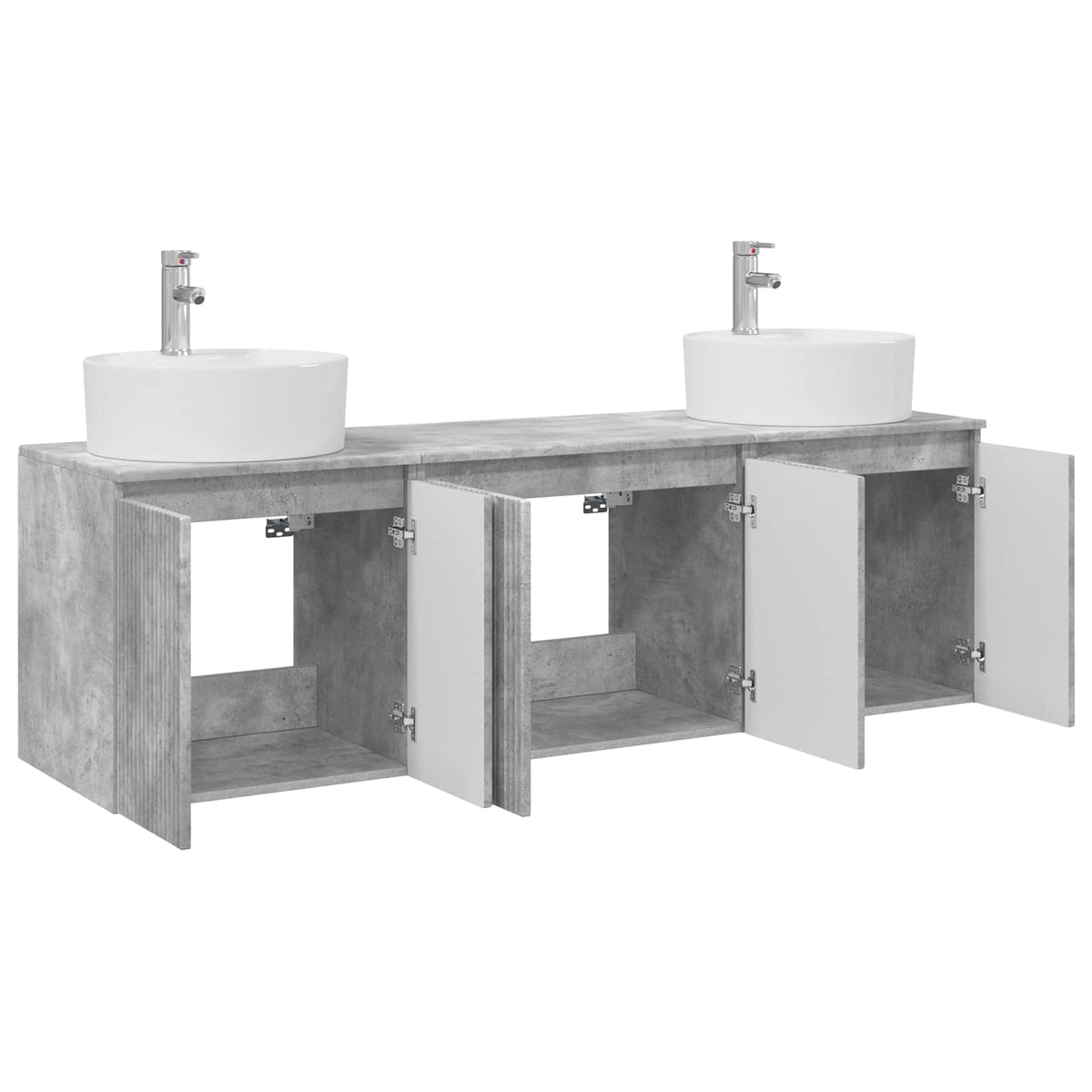 Set ormarića za kupaonicu 3 kom. Betonska siva 49,5 x 44,5 x 65 cm