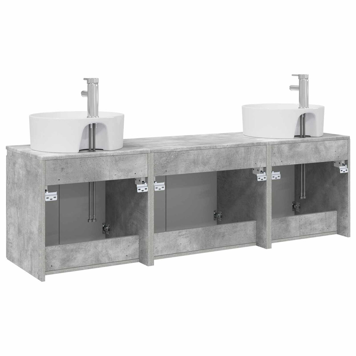 Set ormarića za kupaonicu 3 kom. Betonska siva 49,5 x 44,5 x 65 cm