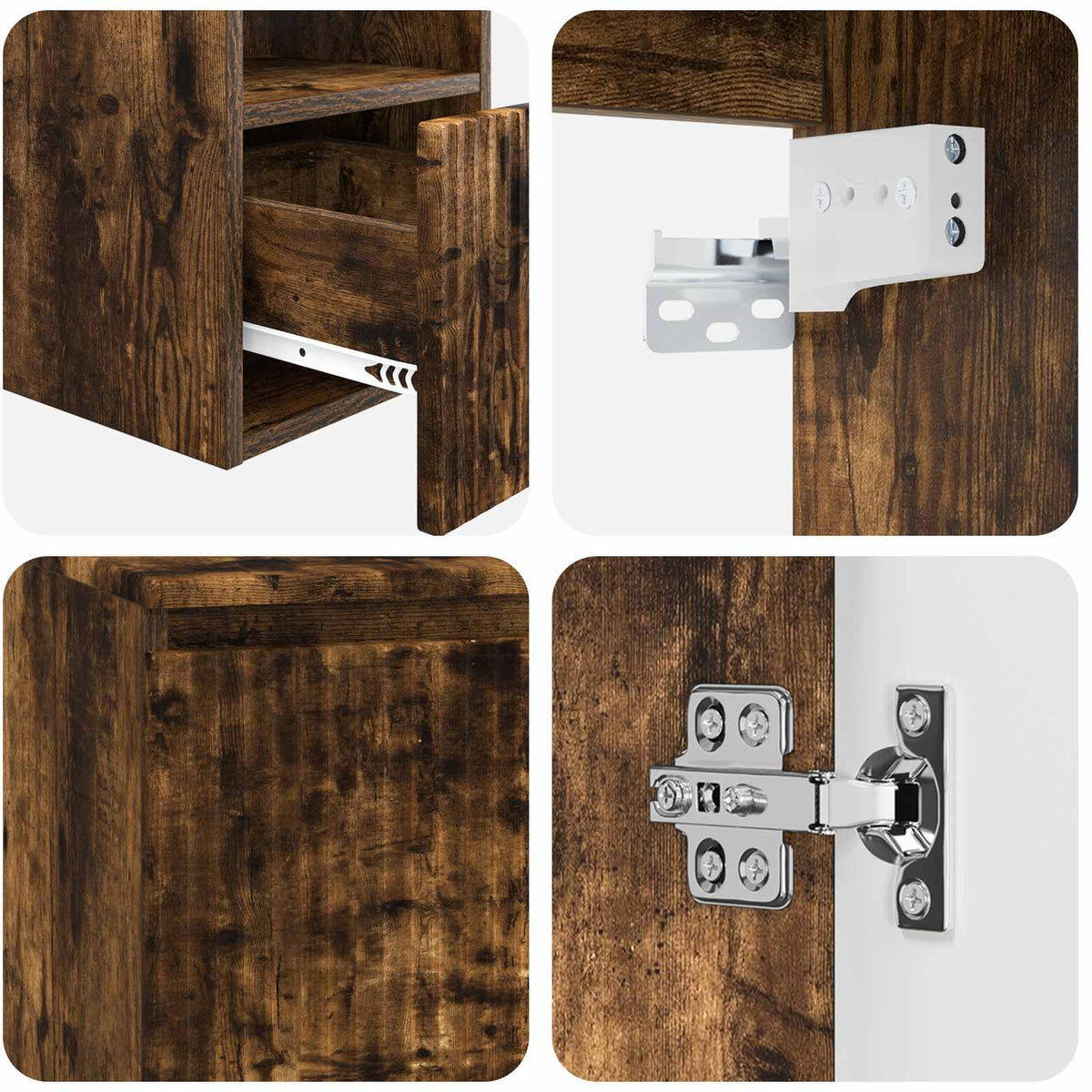 Set ormarića za kupaonicu 3 kom. Dimljeni hrast Smeđa 49,5 x 44,5 x 65 cm