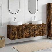 Set ormarića za kupaonicu 3 kom. Dimljeni hrast Smeđa 49,5 x 44,5 x 65 cm