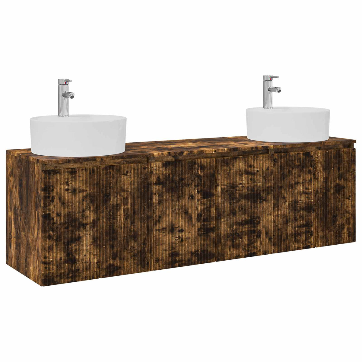 Set ormarića za kupaonicu 3 kom. Dimljeni hrast Smeđa 49,5 x 44,5 x 65 cm