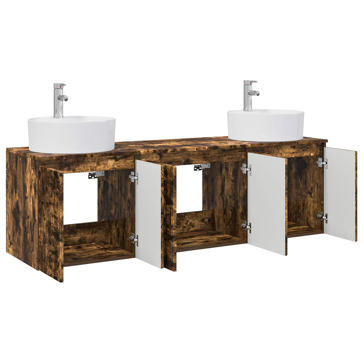 Set ormarića za kupaonicu 3 kom. Dimljeni hrast Smeđa 49,5 x 44,5 x 65 cm