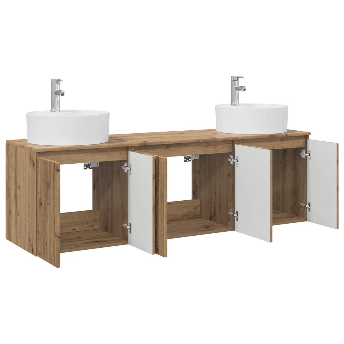Set ormarića za kupaonicu 3 kom. Hrast artisan Smeđa 49,5 x 44,5 x 65 cm