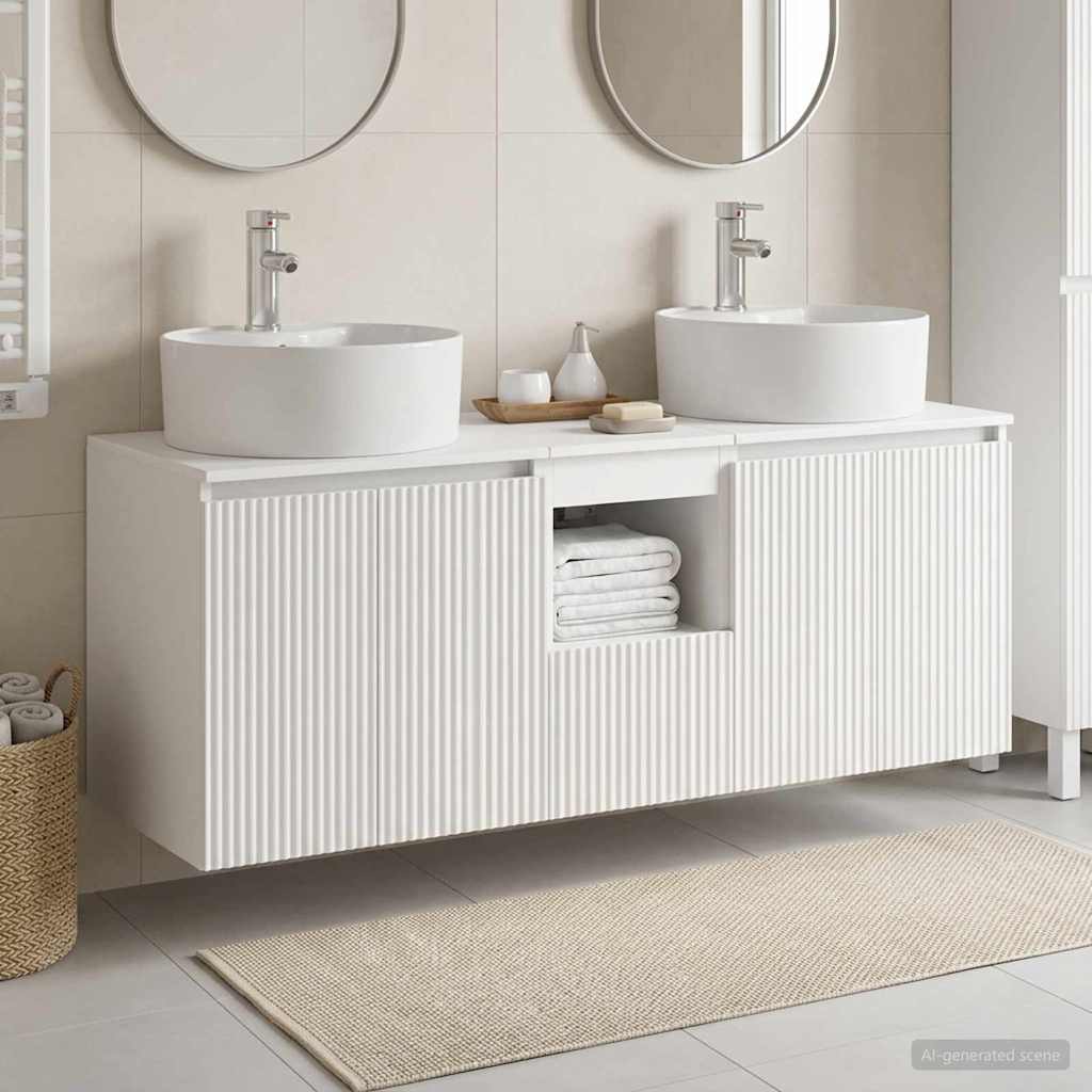 Set ormarića za kupaonicu 3 kom. Bijela 49,5 x 44,5 x 65 cm