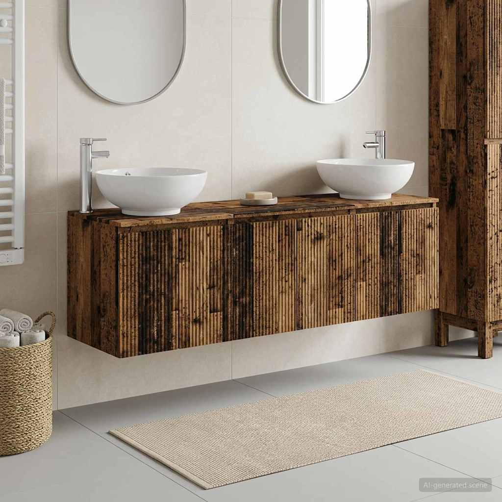 Set ormarića za kupaonicu 3 kom. Staro drvo 49,5 x 44,5 x 65 cm
