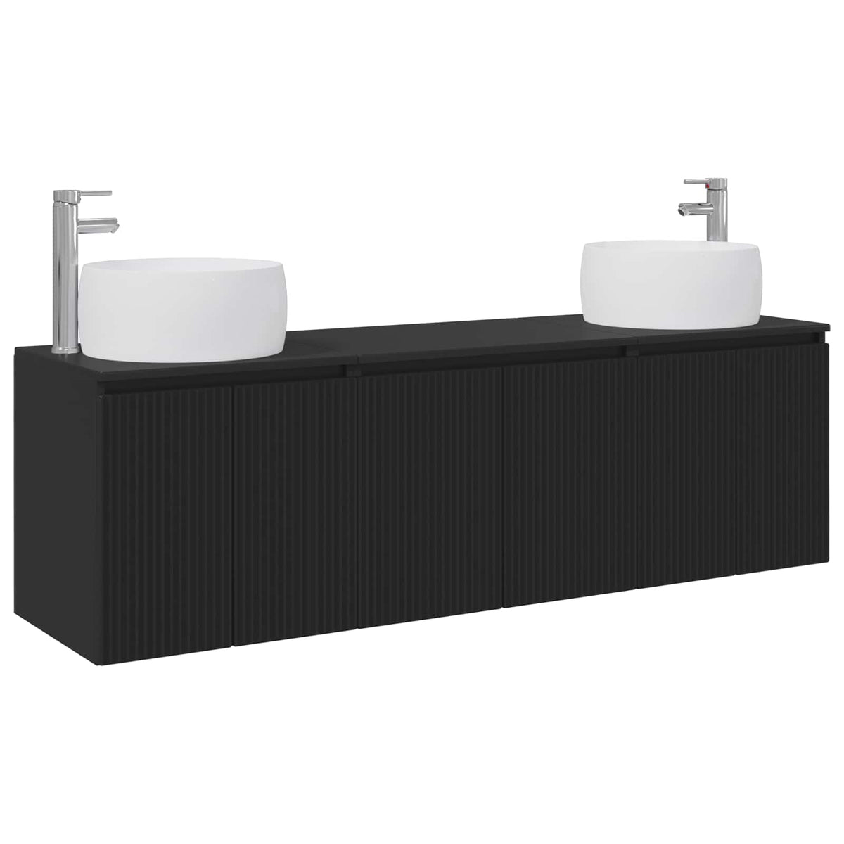 Set ormarića za kupaonicu 3 kom. Crna 49,5 x 44,5 x 66 cm