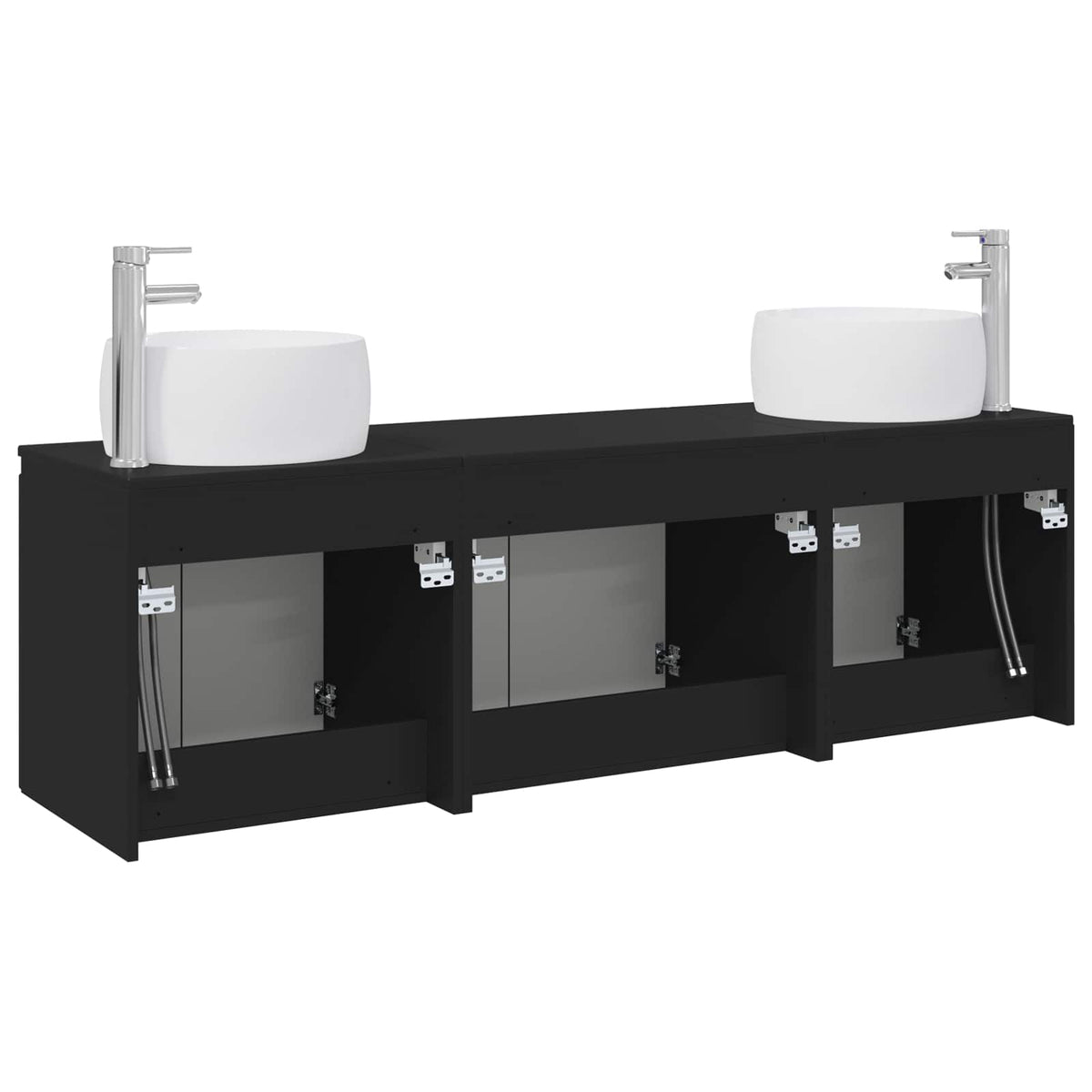 Set ormarića za kupaonicu 3 kom. Crna 49,5 x 44,5 x 66 cm